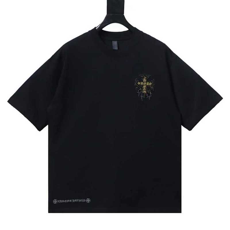 Chrome Hearts Cross Sanskrit Heavy Craft Embroidered Short Sleeve T-Shirt Style 3