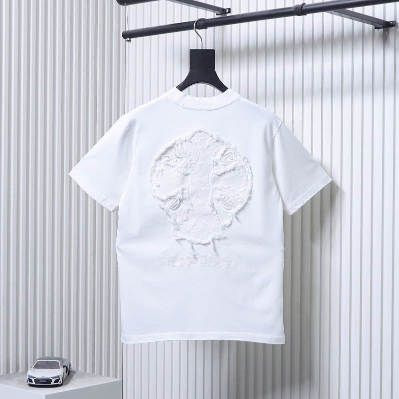 Chrome Hearts Cross Sanskrit Terry Applique Short Sleeve T-Shirt Style 2