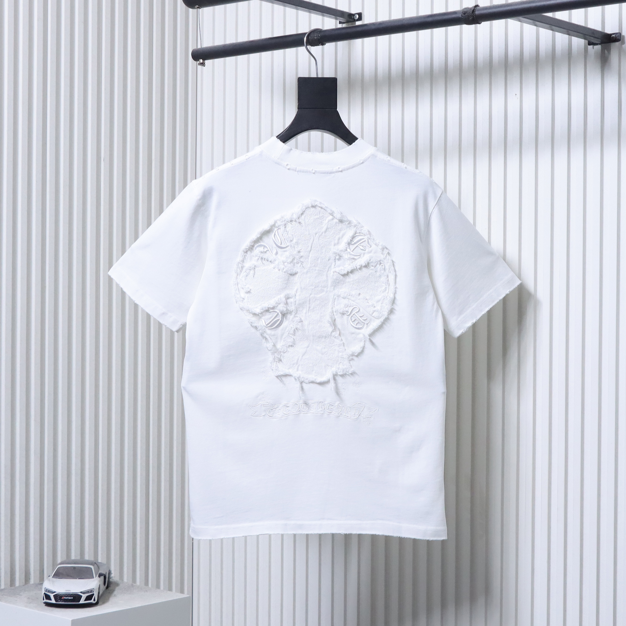 Chrome Hearts Cross Sanskrit Terry Applique Short Sleeve T-Shirt Style 2