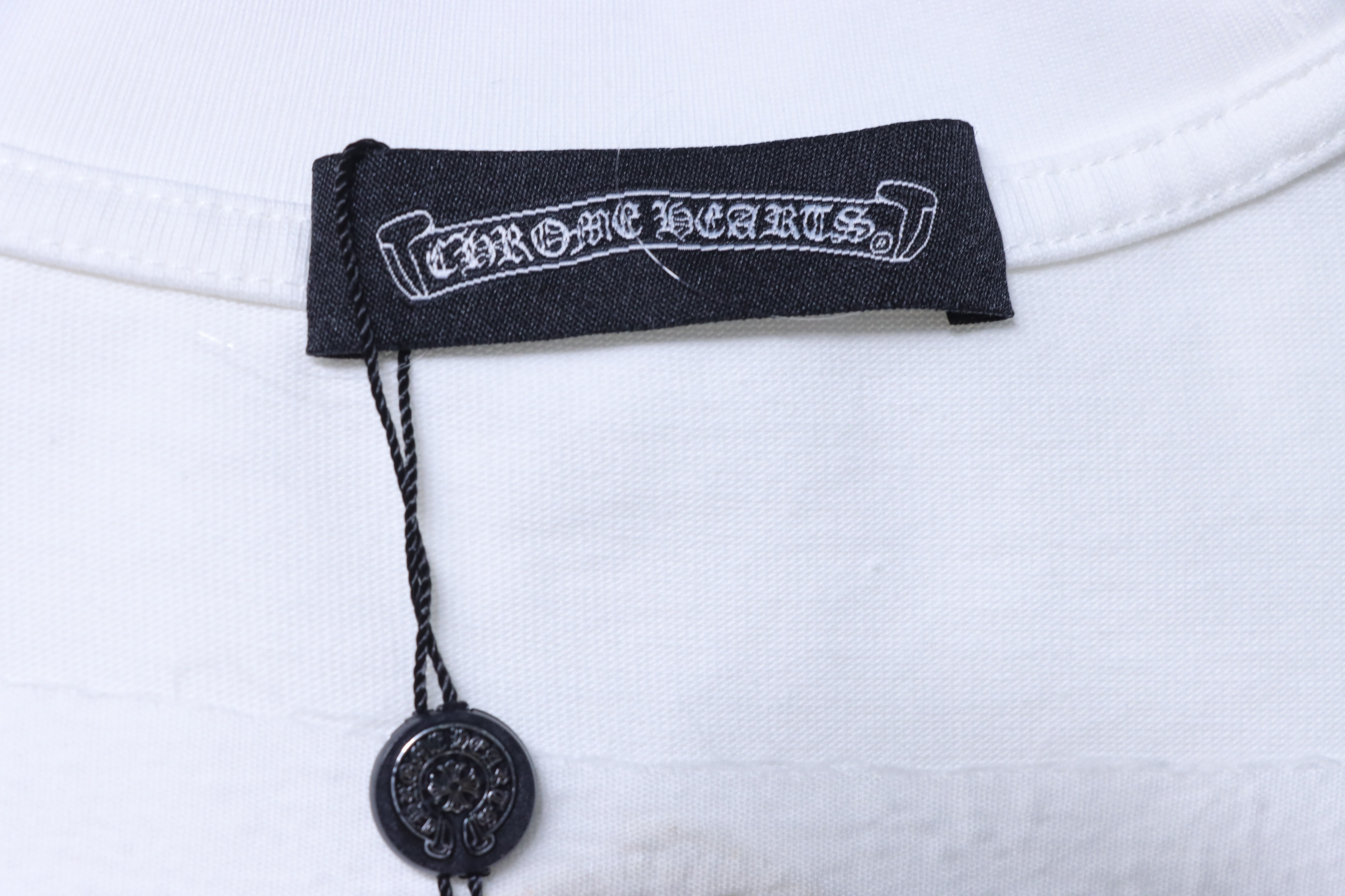 Chrome Hearts Cross Sanskrit Terry Applique Short Sleeve T-Shirt Style 2