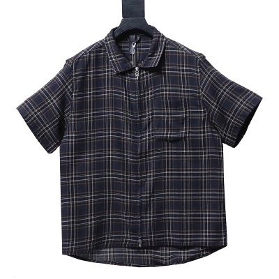 Chrome Hearts Dagger Plaid Zip Short Sleeve Shirt 01