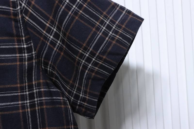 Chrome Hearts Dagger Plaid Zip Short Sleeve Shirt