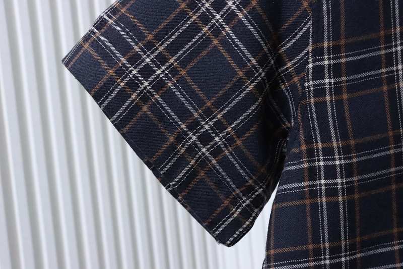 Chrome Hearts Dagger Plaid Zip Short Sleeve Shirt