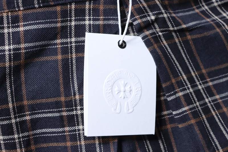 Chrome Hearts Dagger Plaid Zip Short Sleeve Shirt