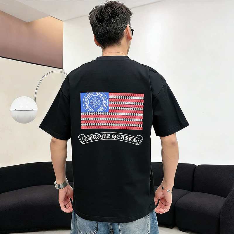 Chrome Hearts Flag Short Sleeve T-Shirt Style 2
