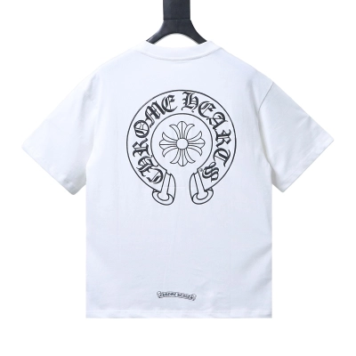 Chrome Hearts Front Back Horseshoe Horseshoe Short Sleeve T-Shirt Style 1 01