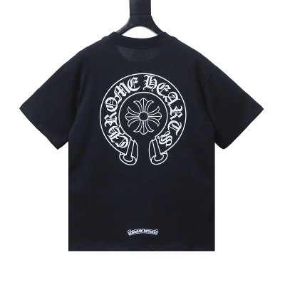 Chrome Hearts Front Back Horseshoe Horseshoe Short Sleeve T-Shirt Style 2 01