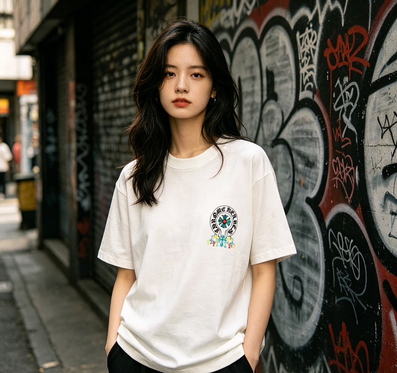 Chrome Hearts Green Cross Cross Short Sleeve T-Shirt Style 1