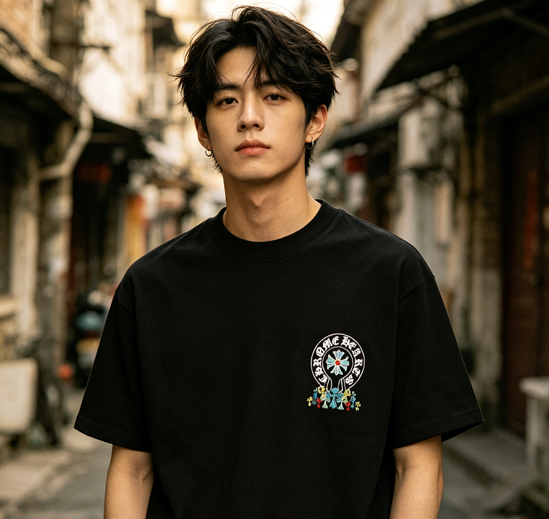 Chrome Hearts Green Cross Cross Short Sleeve T-Shirt Style 2
