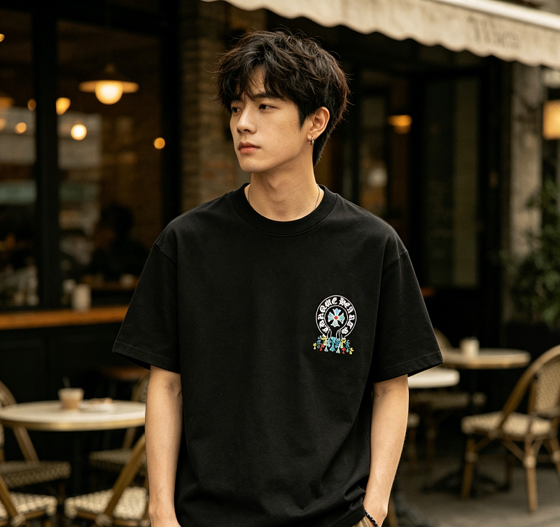 Chrome Hearts Green Cross Cross Short Sleeve T-Shirt Style 2