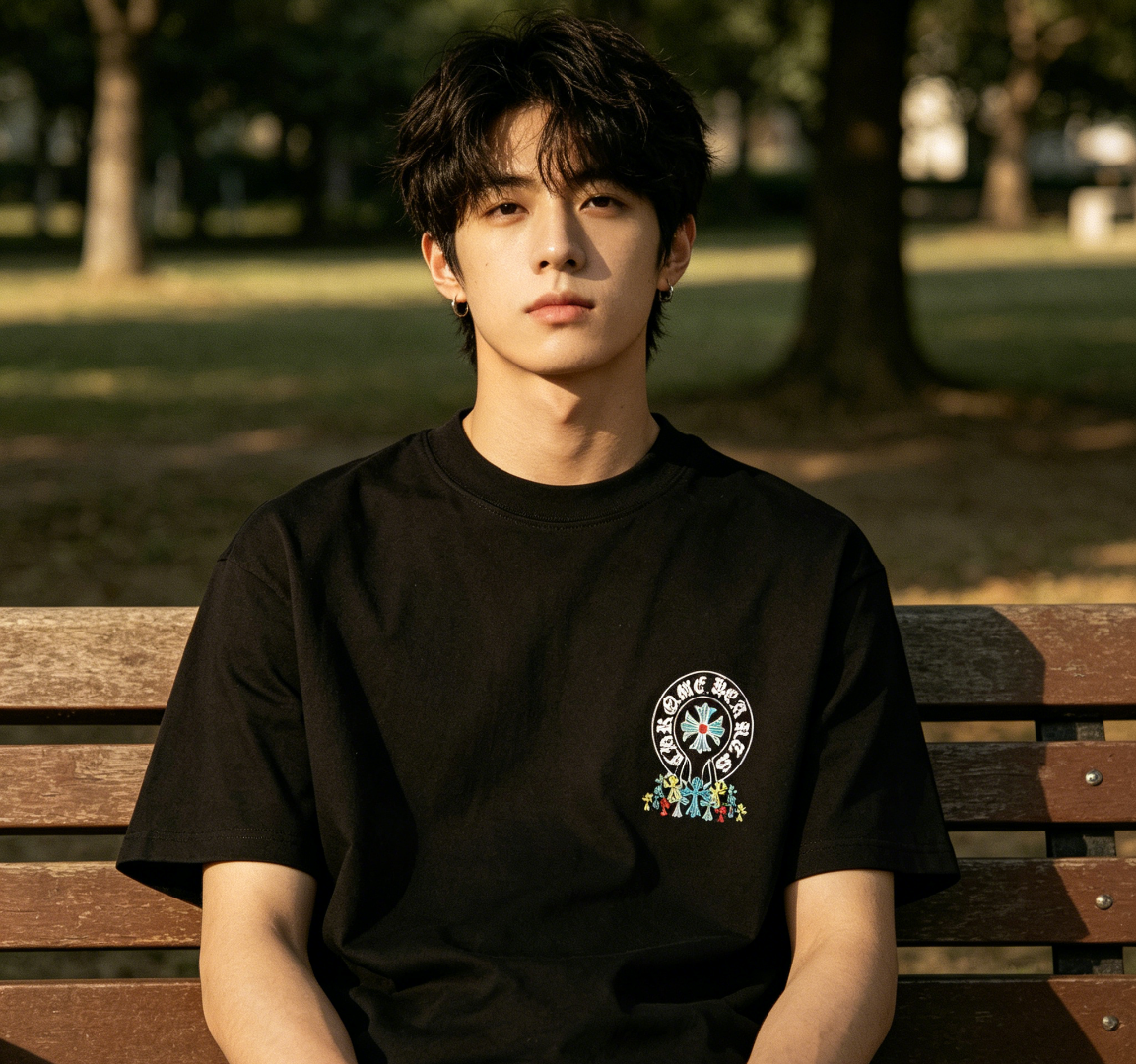 Chrome Hearts Green Cross Cross Short Sleeve T-Shirt Style 2