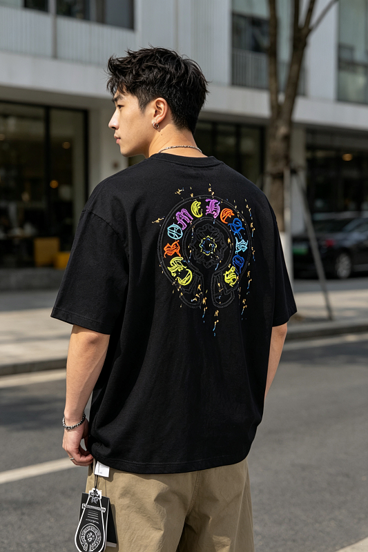 Chrome Hearts Horseshoe Applique CH Short Sleeve T-Shirt Style 1