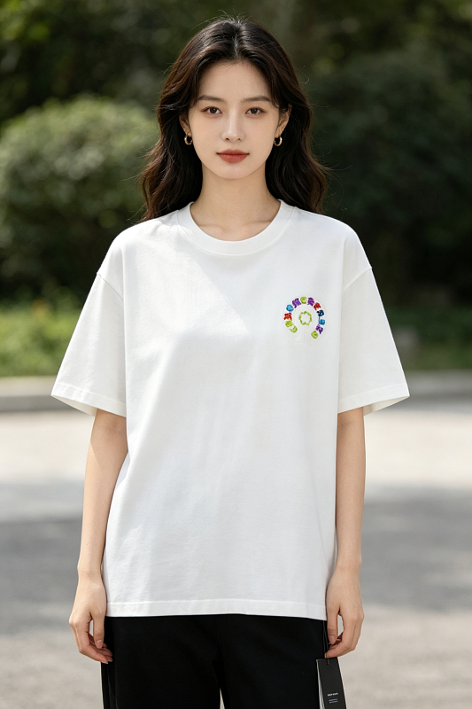 Chrome Hearts Horseshoe Applique CH Short Sleeve T-Shirt Style 2
