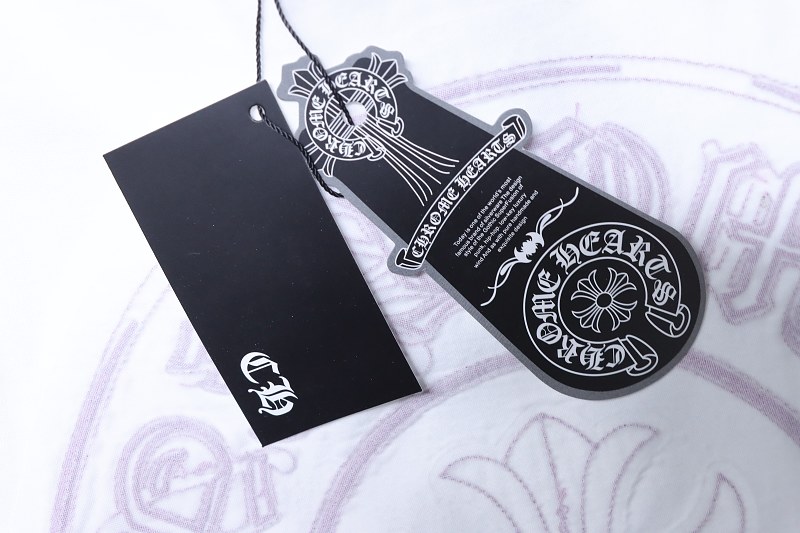 Chrome Hearts Horseshoe Cross Distressed Applique Embroidered Short Sleeve T-Shirt Style 1