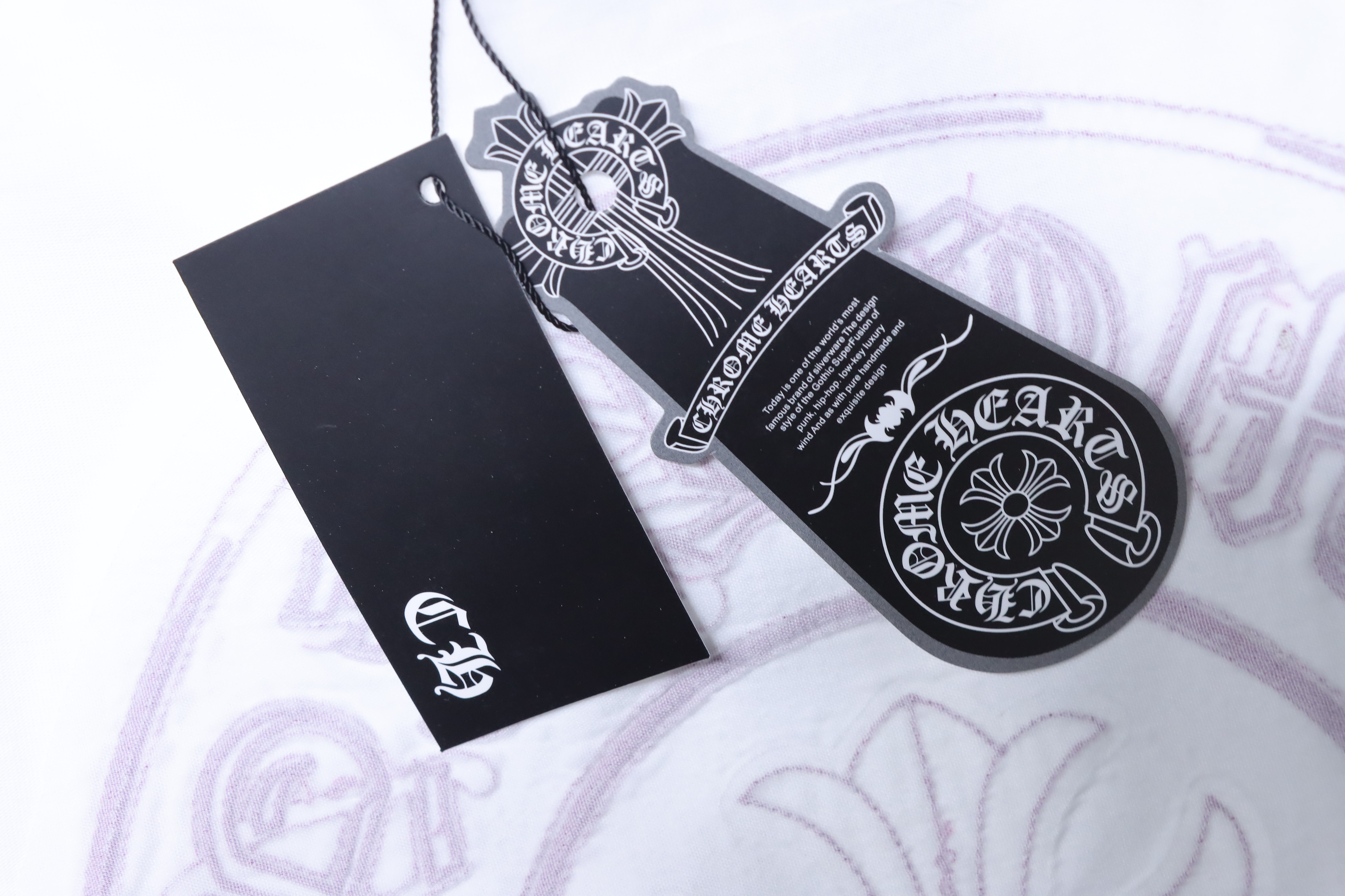 Chrome Hearts Horseshoe Cross Distressed Applique Embroidered Short Sleeve T-Shirt Style 1