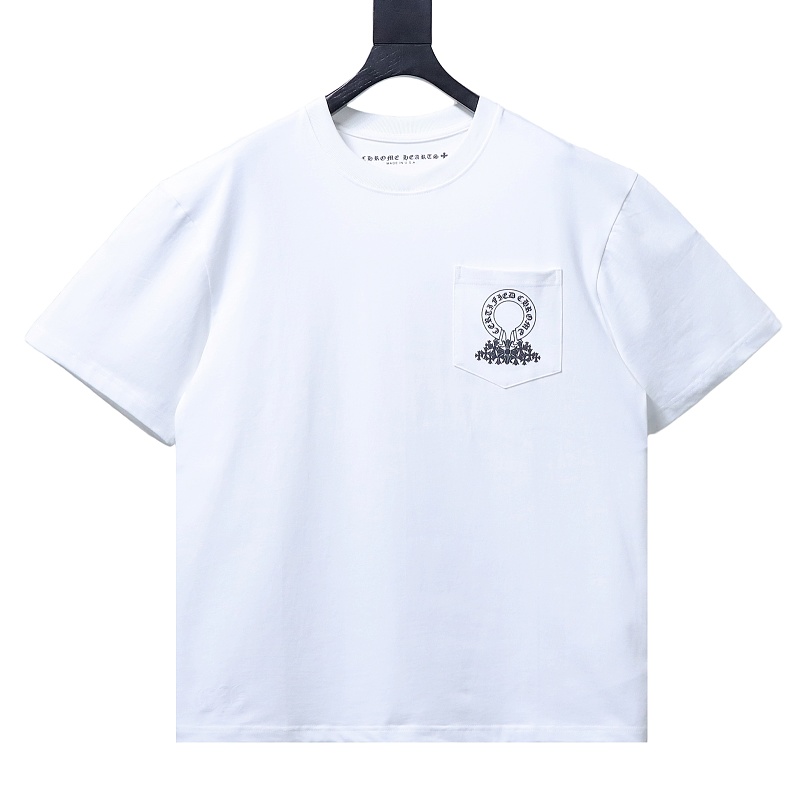 Chrome Hearts Horseshoe Cross Print CH Short Sleeve T-Shirt Style 1