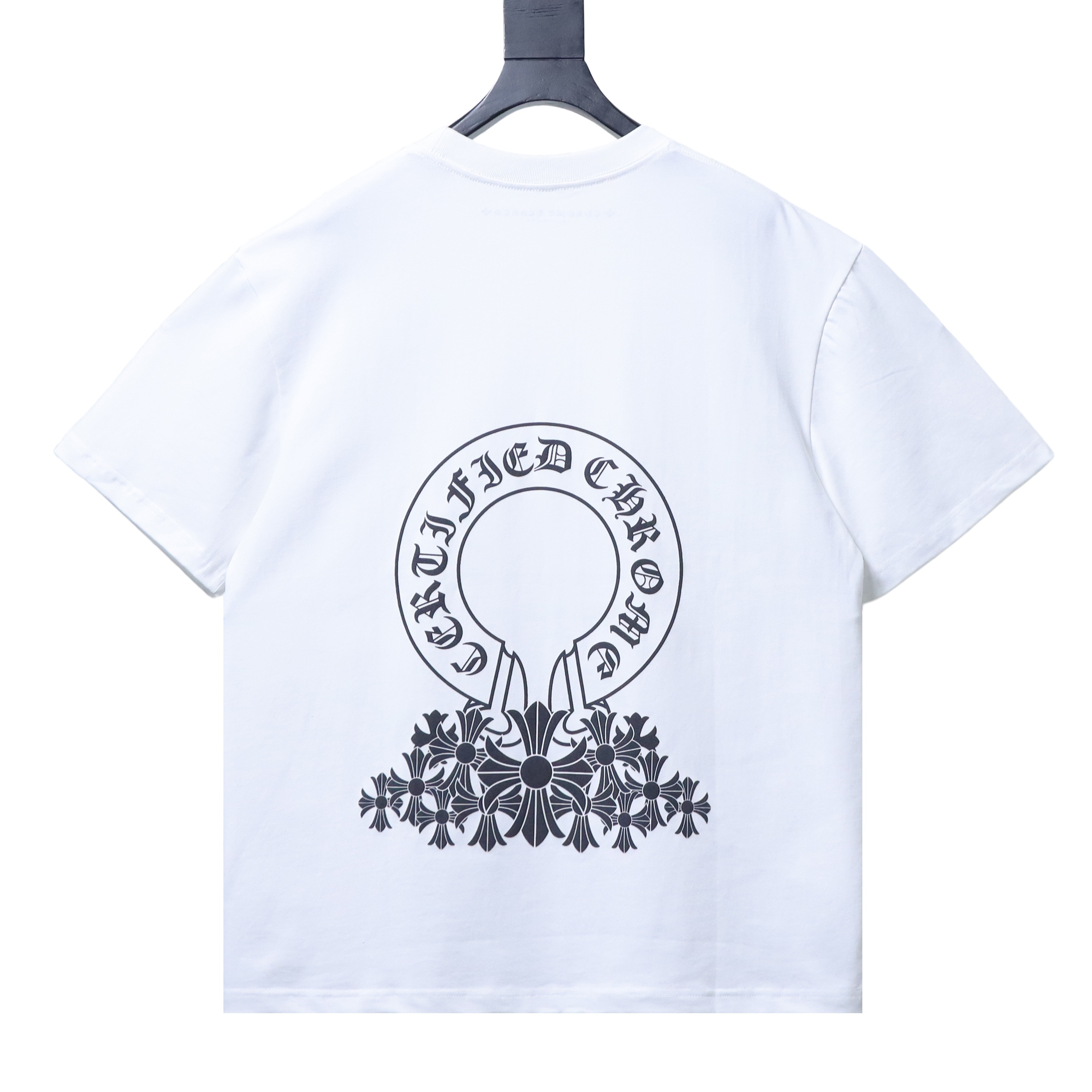 Chrome Hearts Horseshoe Cross Print CH Short Sleeve T-Shirt Style 1