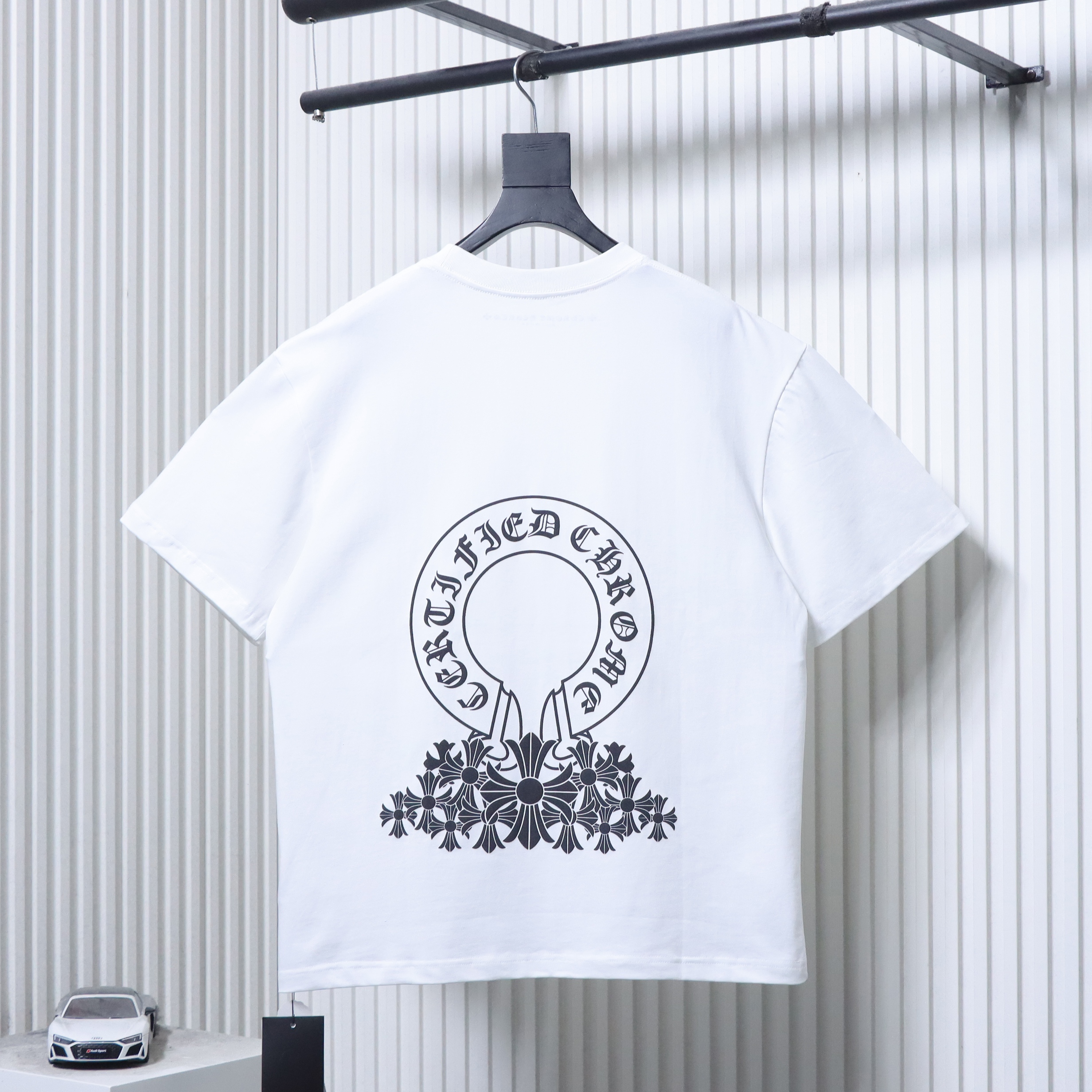 Chrome Hearts Horseshoe Cross Print CH Short Sleeve T-Shirt Style 1