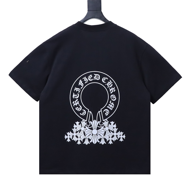 Chrome Hearts Horseshoe Cross Print CH Short Sleeve T-Shirt Style 2