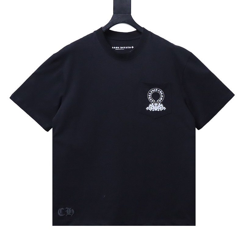 Chrome Hearts Horseshoe Cross Print CH Short Sleeve T-Shirt Style 2