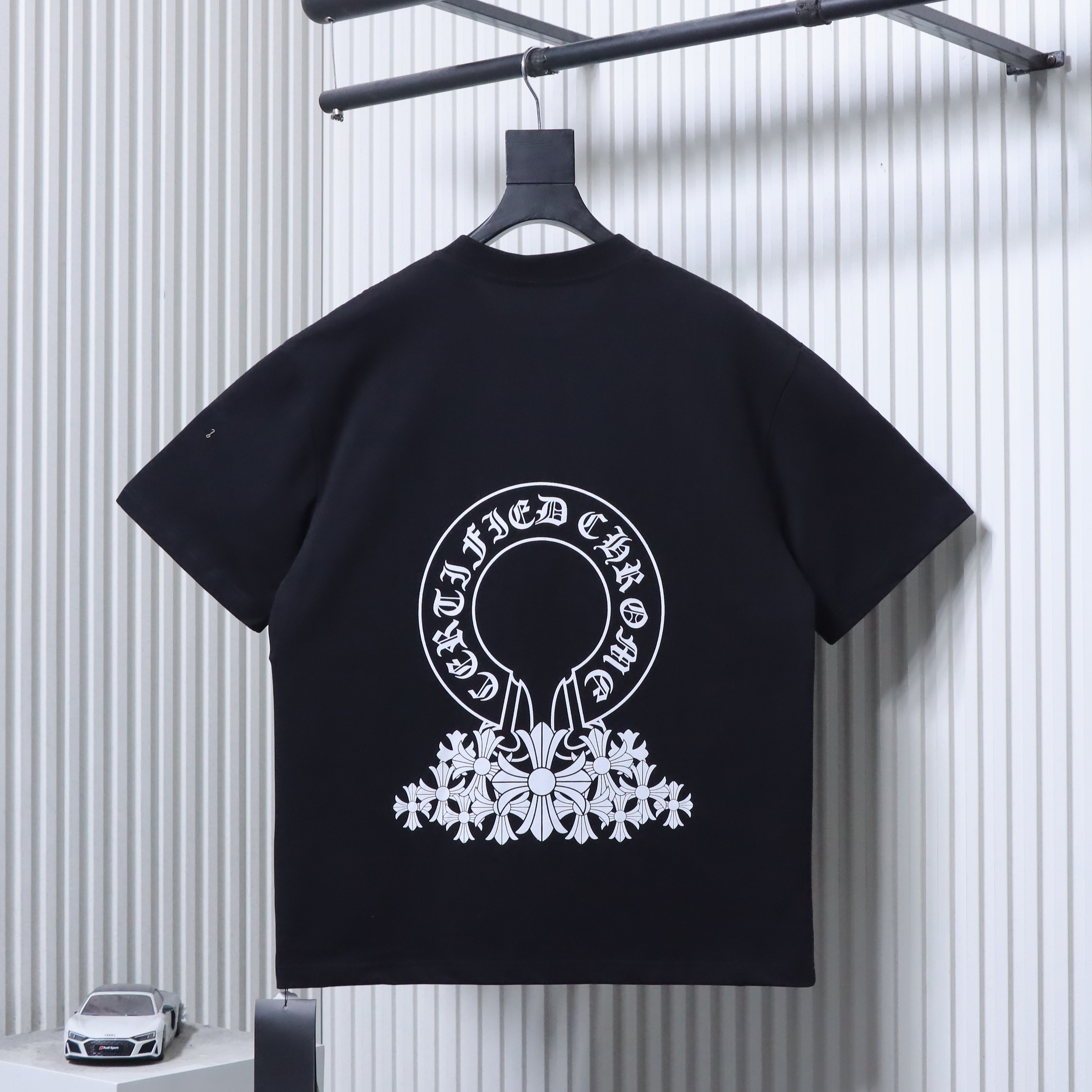 Chrome Hearts Horseshoe Cross Print CH Short Sleeve T-Shirt Style 2