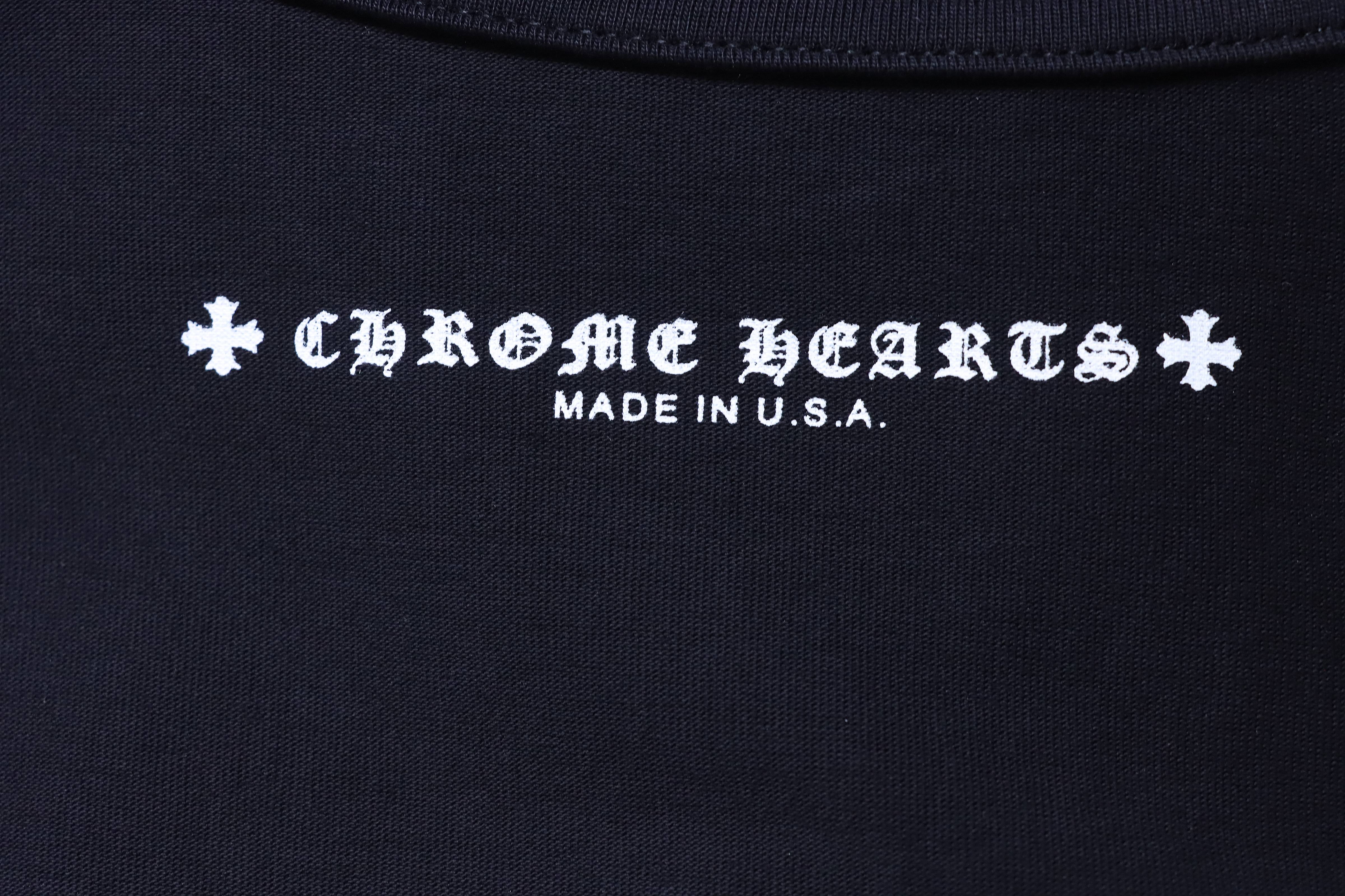 Chrome Hearts Horseshoe Cross Print CH Short Sleeve T-Shirt Style 2