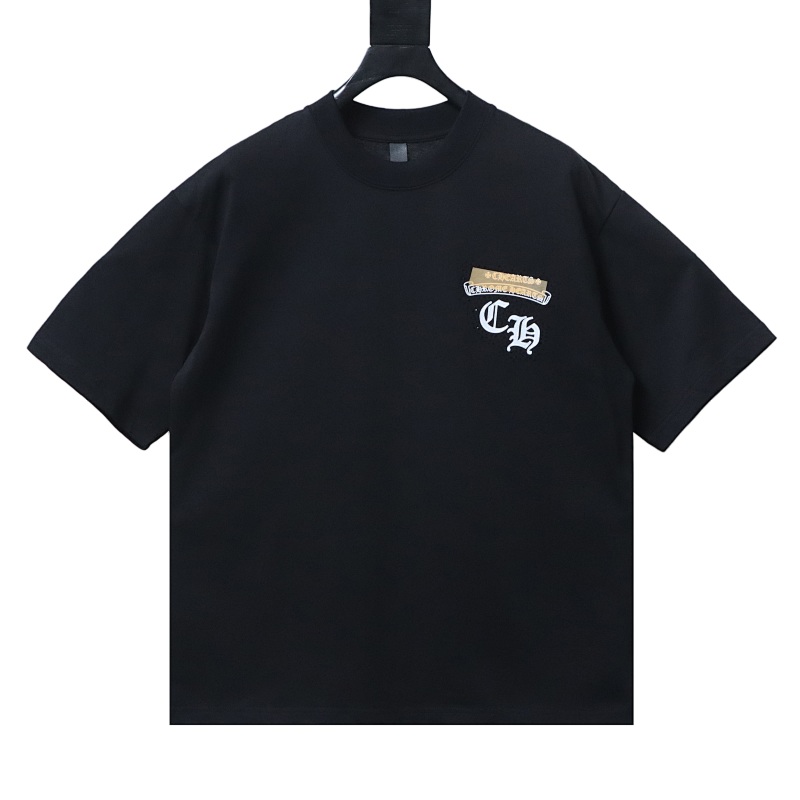 Chrome Hearts Horseshoe Rhinestone Short Sleeve T-Shirt Style 1