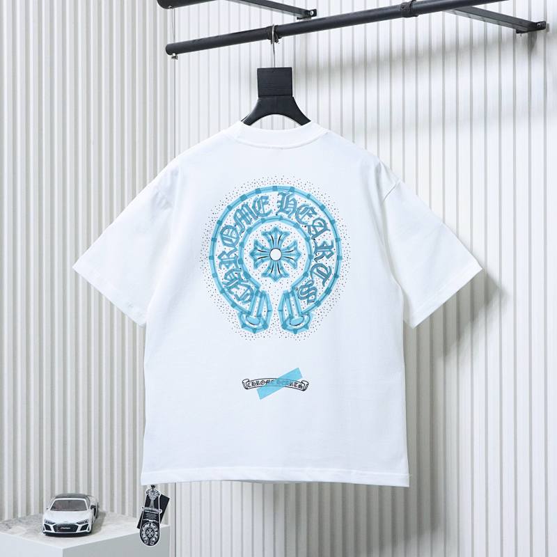 Chrome Hearts Horseshoe Rhinestone Short Sleeve T-Shirt Style 2