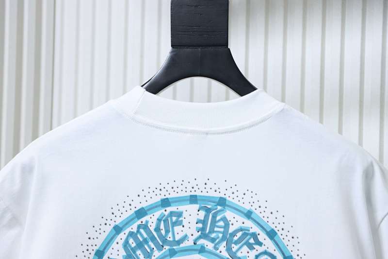 Chrome Hearts Horseshoe Rhinestone Short Sleeve T-Shirt Style 2