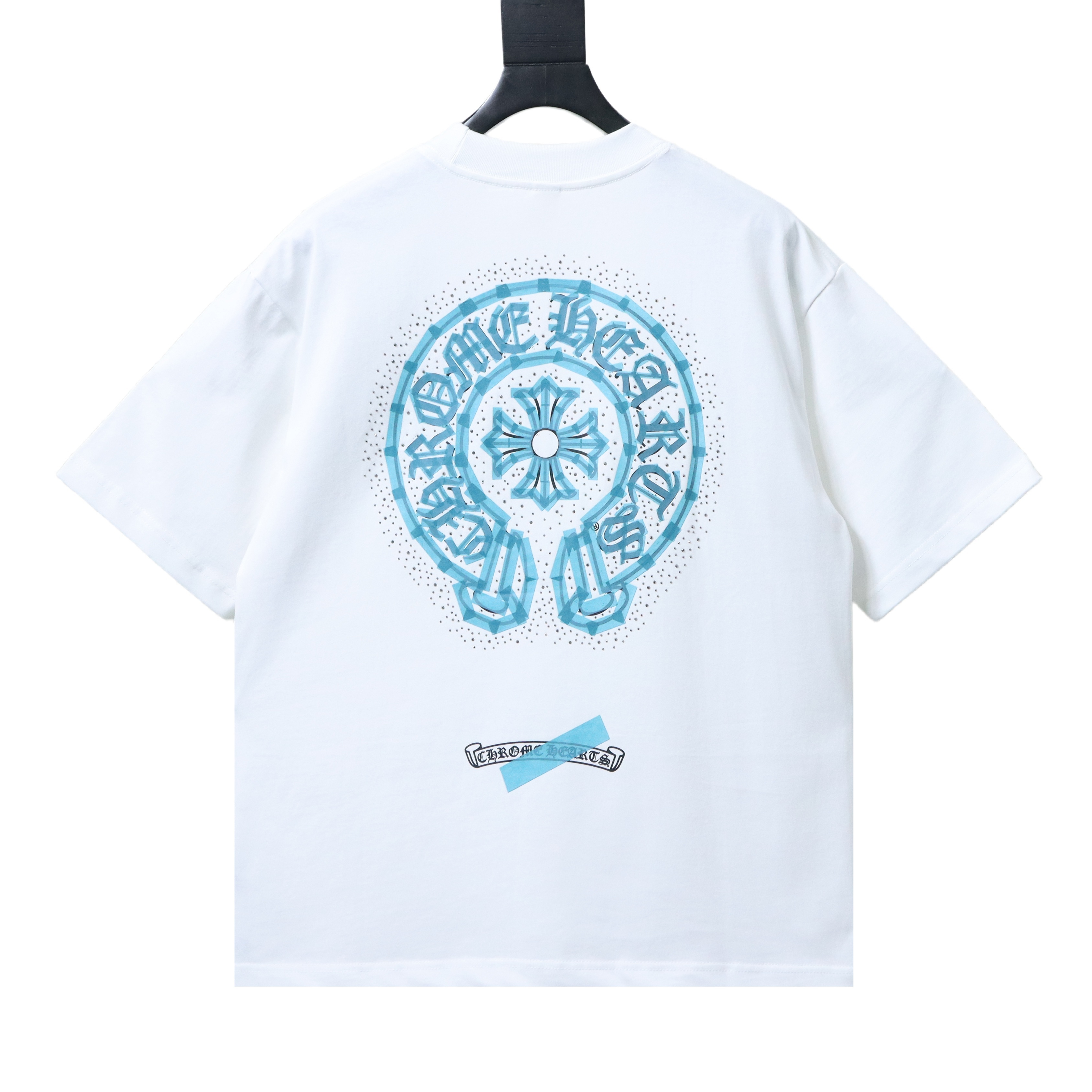 Chrome Hearts Horseshoe Rhinestone Short Sleeve T-Shirt Style 2
