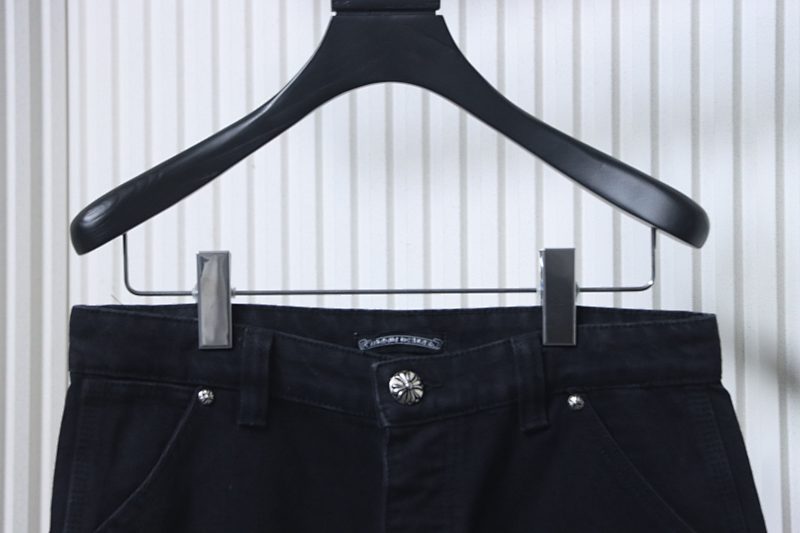 Chrome Hearts Leather Patch Hardware Denim Shorts