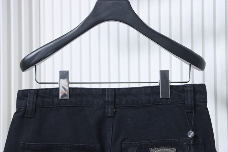 Chrome Hearts Leather Patch Hardware Denim Shorts