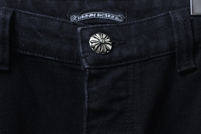 Chrome Hearts Leather Patch Hardware Denim Shorts