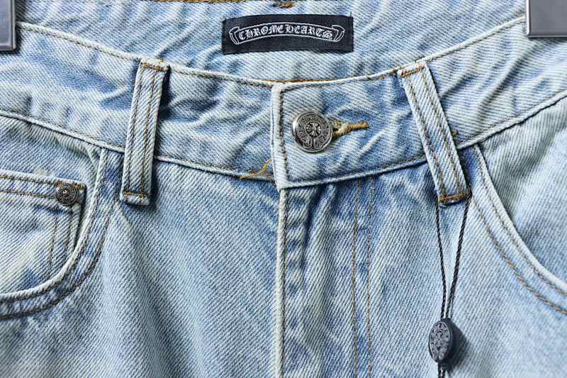 Chrome Hearts Macaron Color Colorful Cross Cross Denim Pants