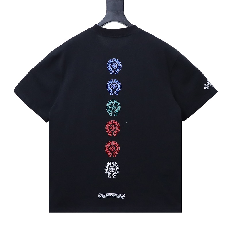 Chrome Hearts Multicolor Cross Cross Print CH Short Sleeve T-Shirt Style 1