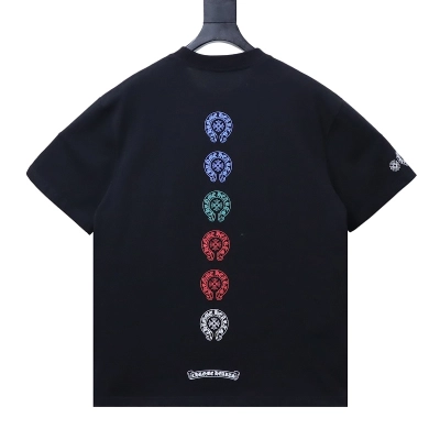 Chrome Hearts Multicolor Cross Cross Print CH Short Sleeve T-Shirt Style 1 01