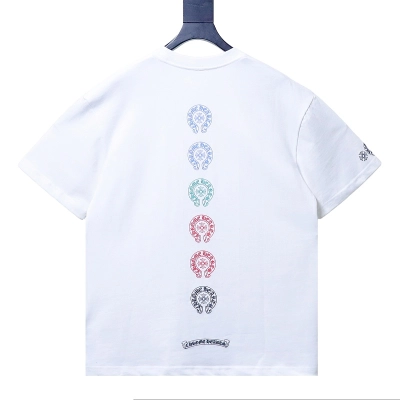 Chrome Hearts Multicolor Cross Cross Print CH Short Sleeve T-Shirt Style 2 01