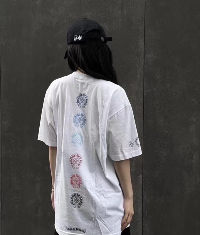 Chrome Hearts Multicolor Cross Cross Print CH Short Sleeve T-Shirt Style 2