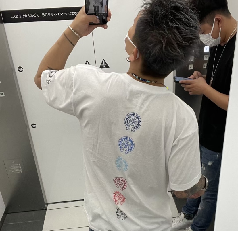 Chrome Hearts Multicolor Cross Cross Print CH Short Sleeve T-Shirt Style 2
