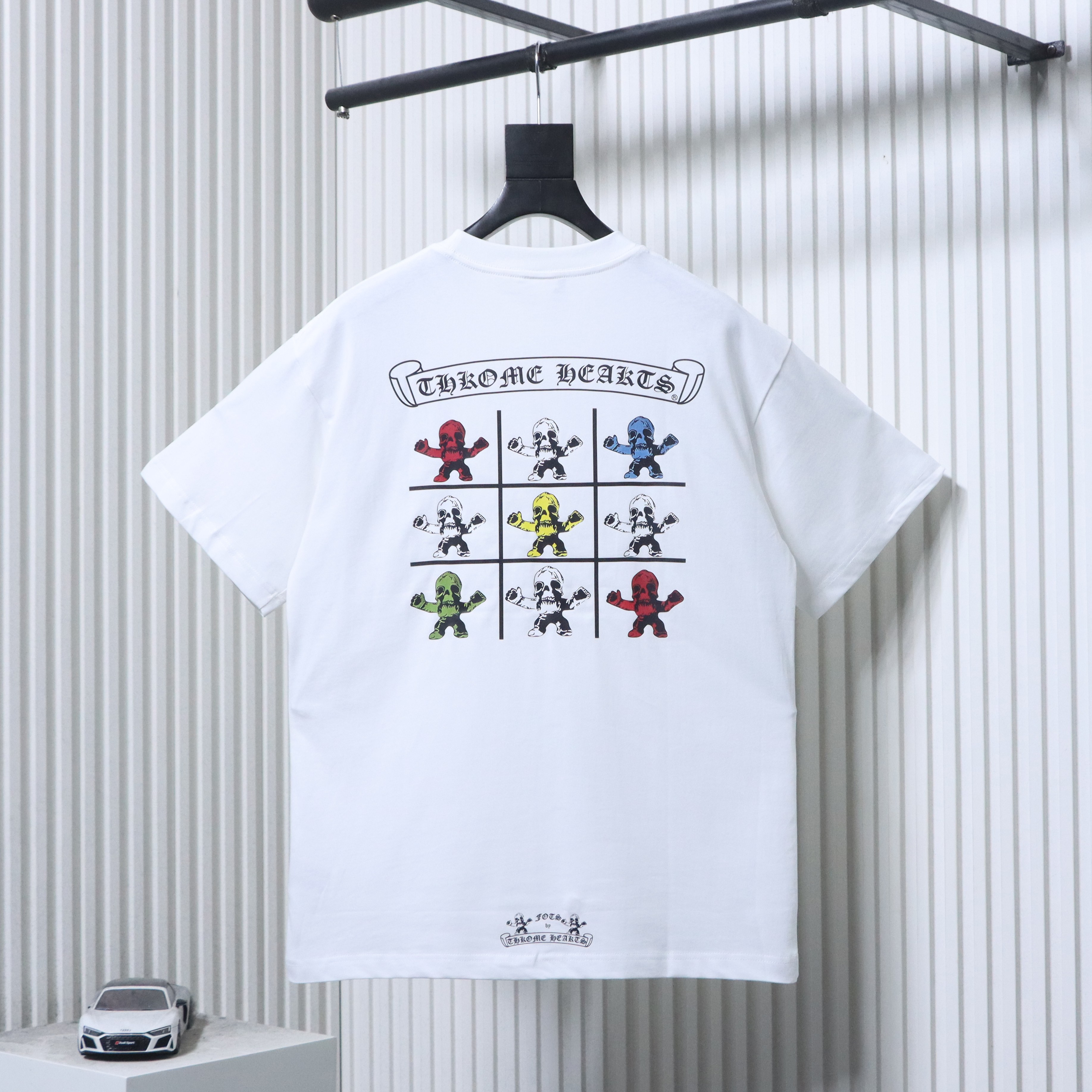 Chrome Hearts Nine-Grid Skull Skull Print Short Sleeve T-Shirt Style 1