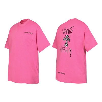Chrome Hearts Pink Graphic 2213 Short Sleeve T-Shirt 02
