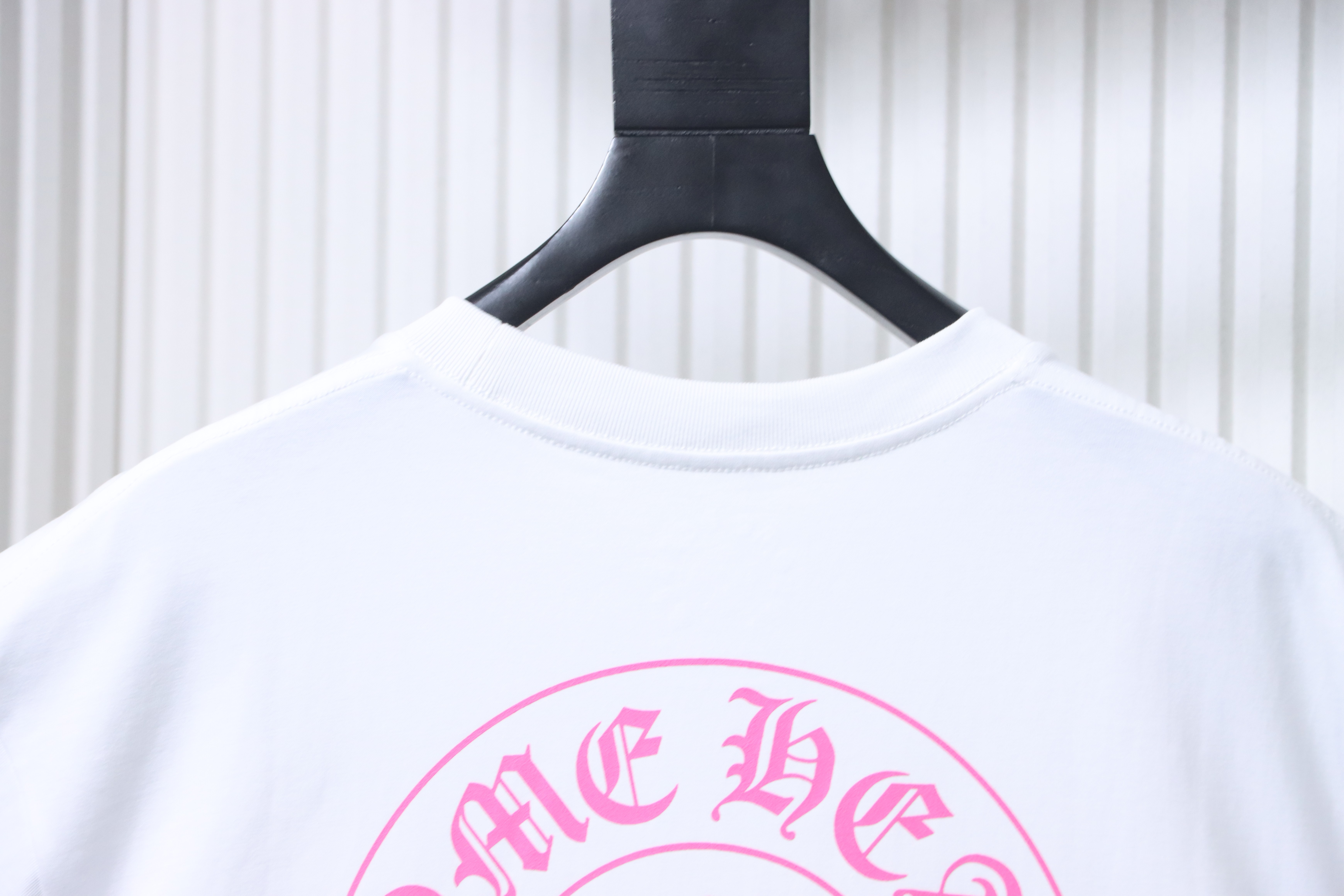 Chrome Hearts Pink Horseshoe Horseshoe Cross Print Pink CH Short Sleeve T-Shirt Style 4