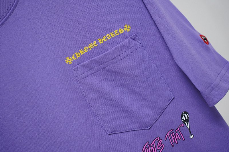 Chrome Hearts Purple Graphic 2219 Short Sleeve T-Shirt