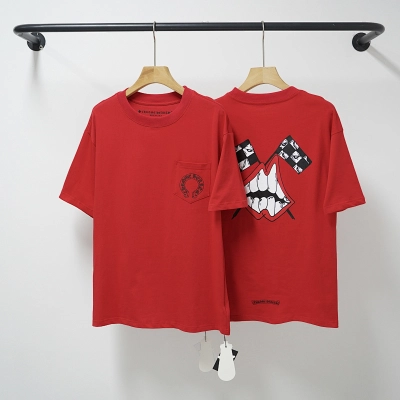Chrome Hearts Red Graphic 2212 Short Sleeve T-Shirt 01