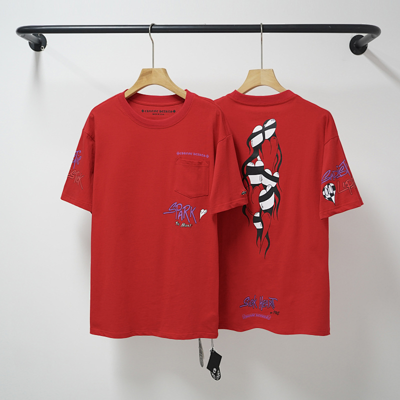 Chrome Hearts Red Graphic 2218 Short Sleeve T-Shirt