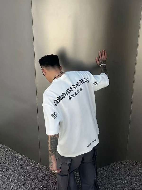 Chrome Hearts Sanskrit 3D Sanskrit Back Print CH Short Sleeve T-Shirt Style 1