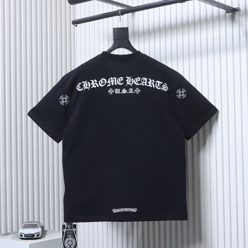 Chrome Hearts Sanskrit 3D Sanskrit Back Print CH Short Sleeve T-Shirt Style 2