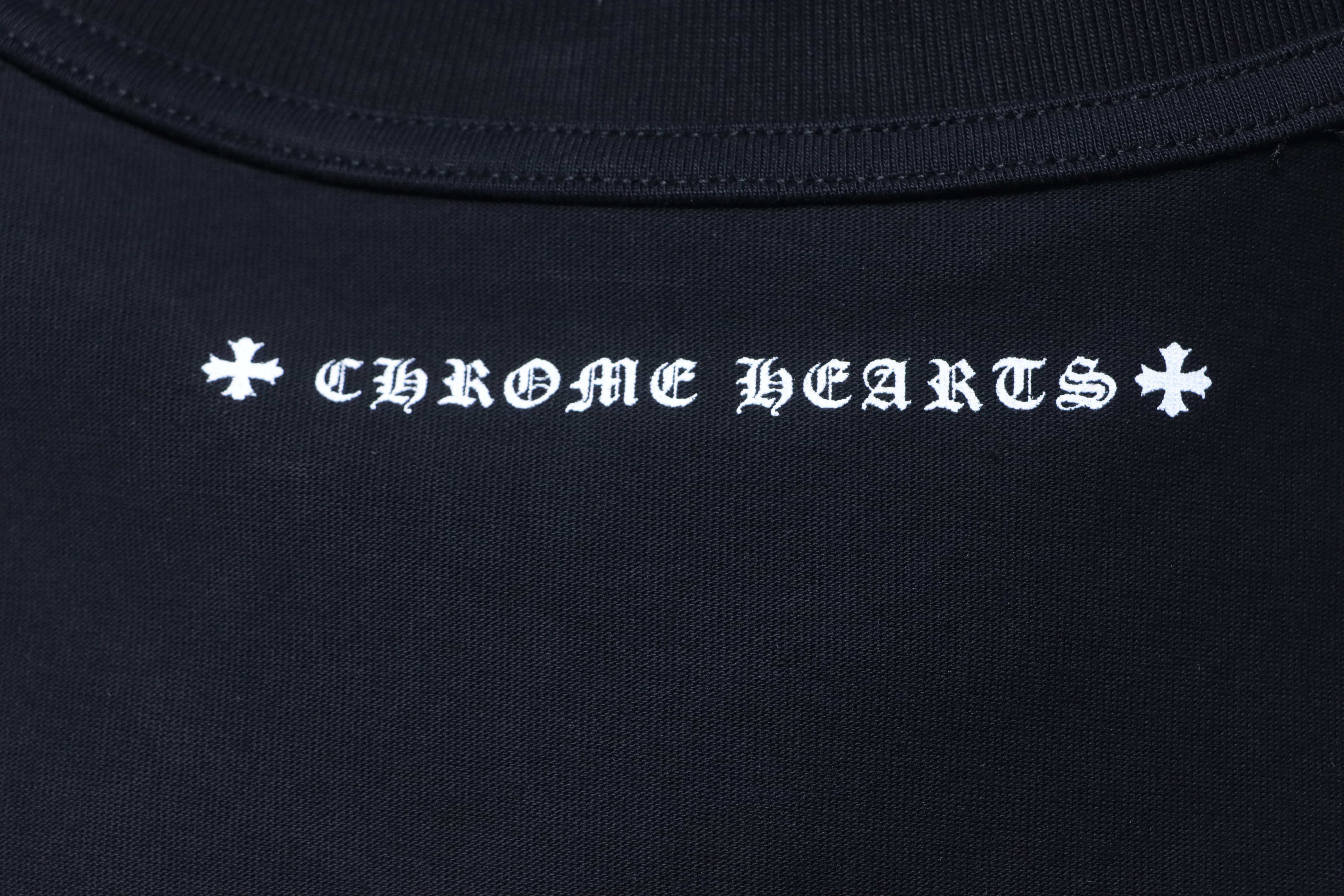 Chrome Hearts Sanskrit 3D Sanskrit Back Print CH Short Sleeve T-Shirt Style 2