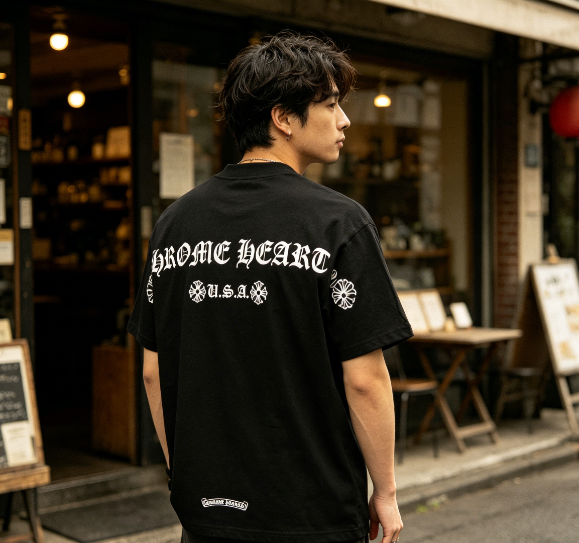 Chrome Hearts Sanskrit Back Short Sleeve T-Shirt Style 2