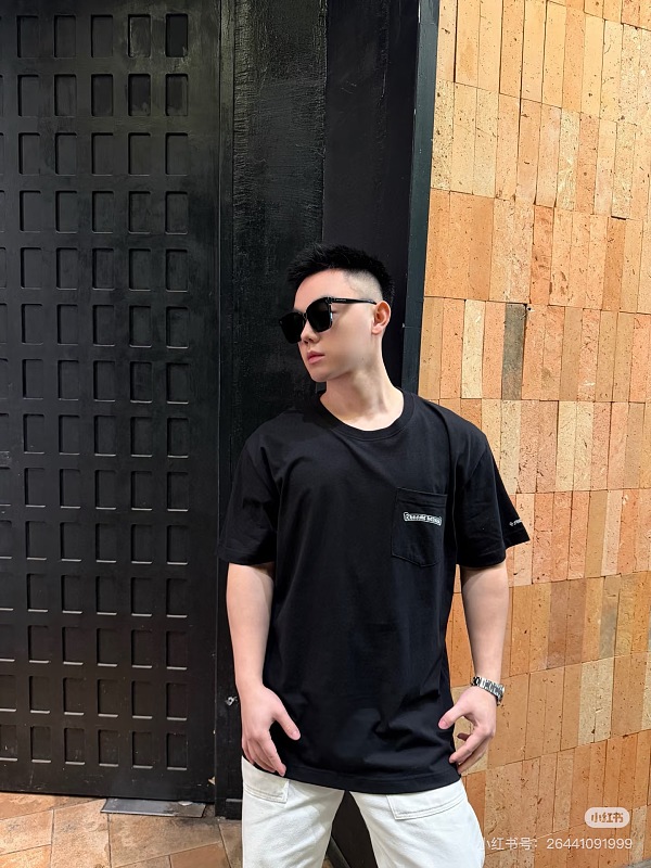 Chrome Hearts Sanskrit Pocket Print CH Short Sleeve T-Shirt Style 1